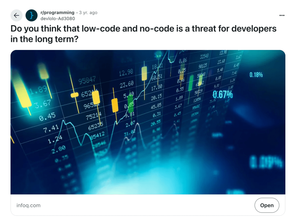Myth about no-code platforms replacing developers