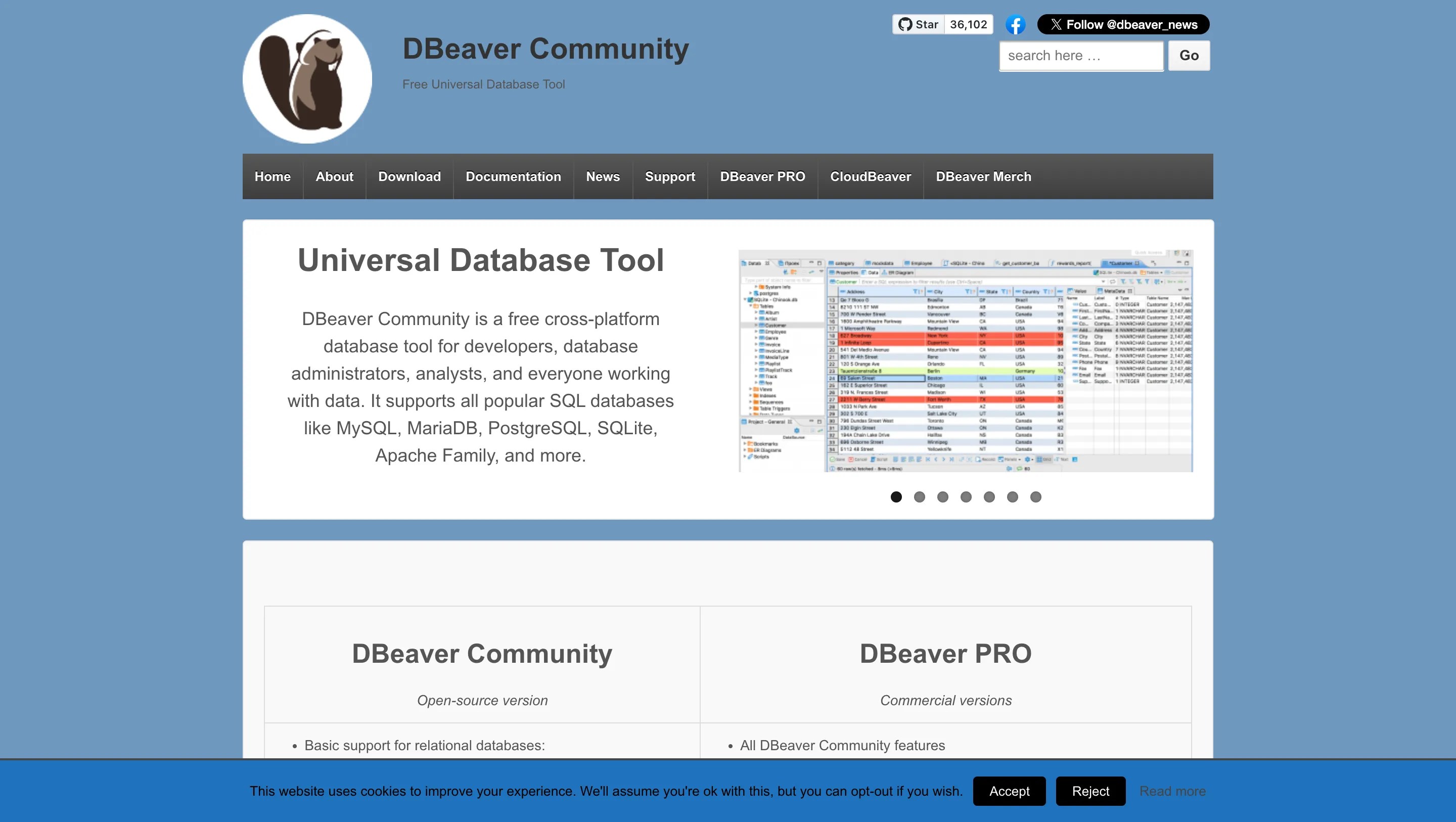 DBeaver Community Banner - GUI for MySQL