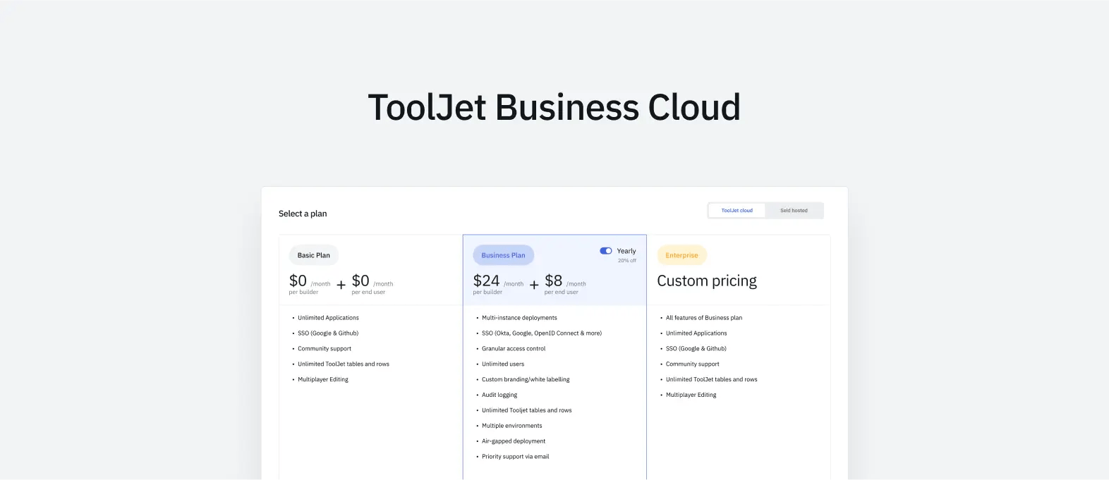 ToolJet Business Cloud