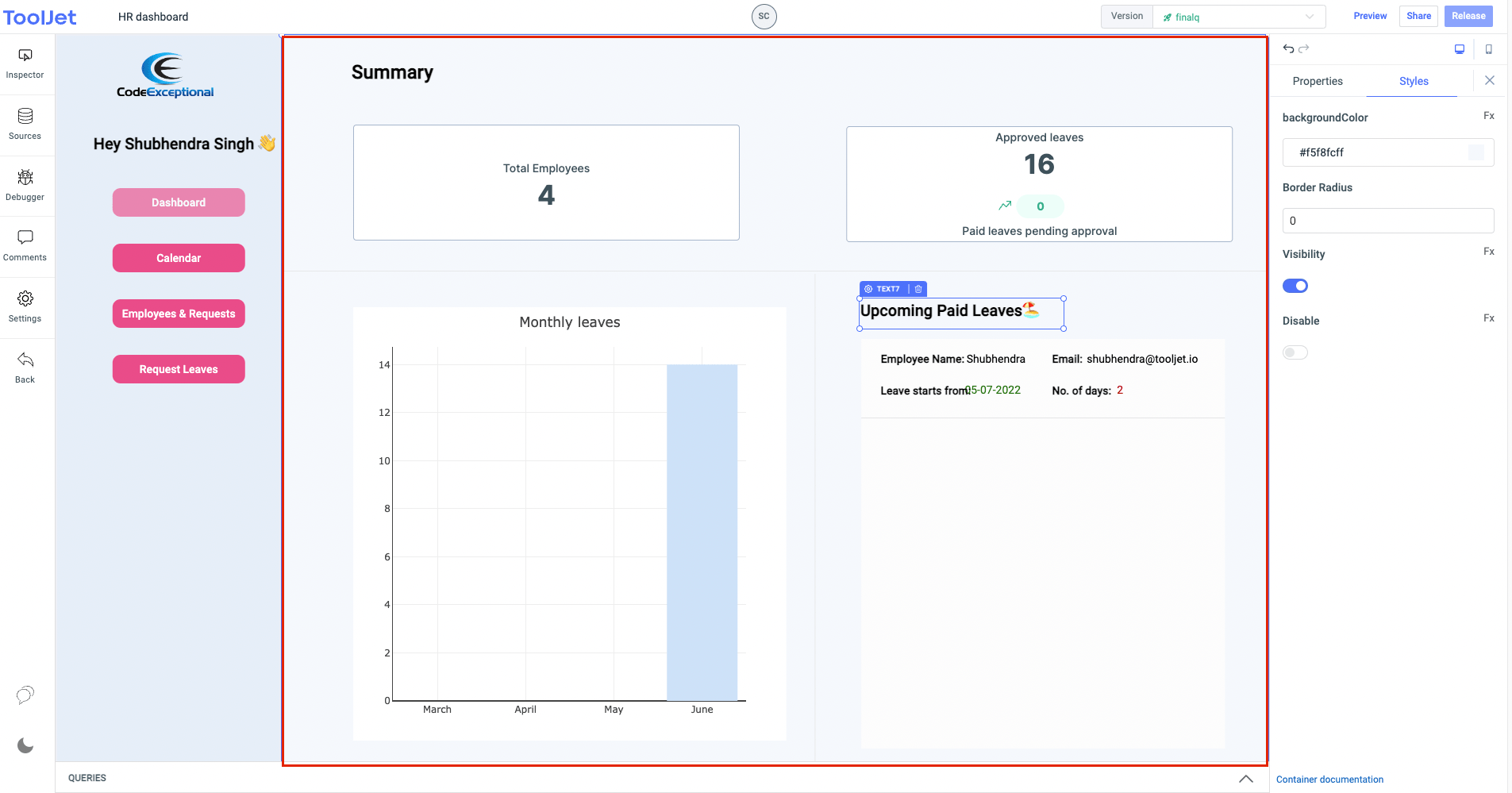 display leaves  approved by HR and are upcoming - mongodb