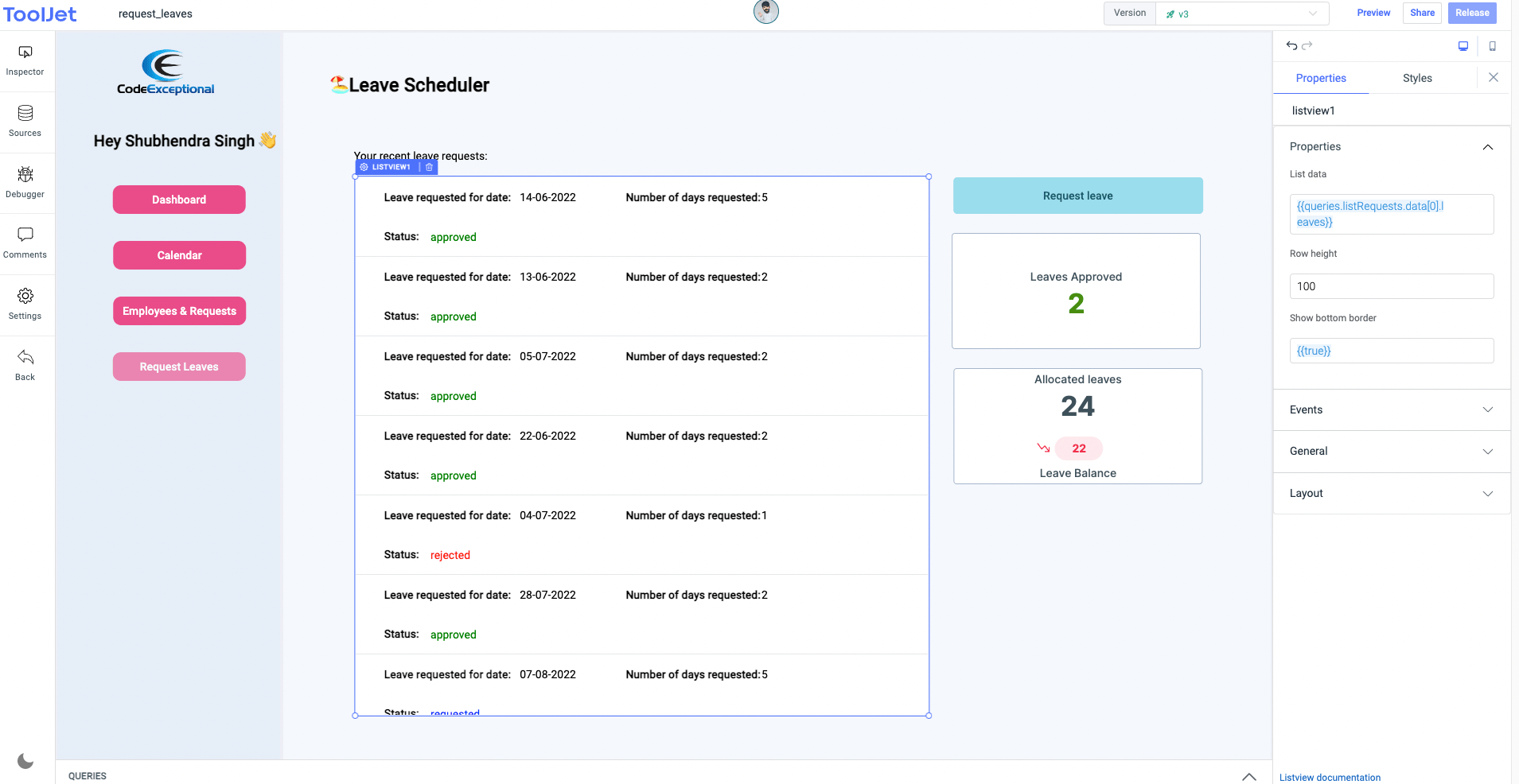 Leave Scheduler - mongodb