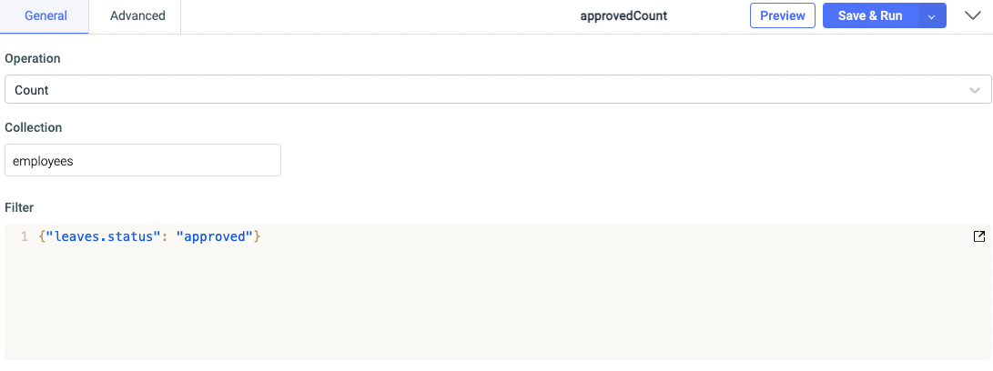 approvedCount - mongodb