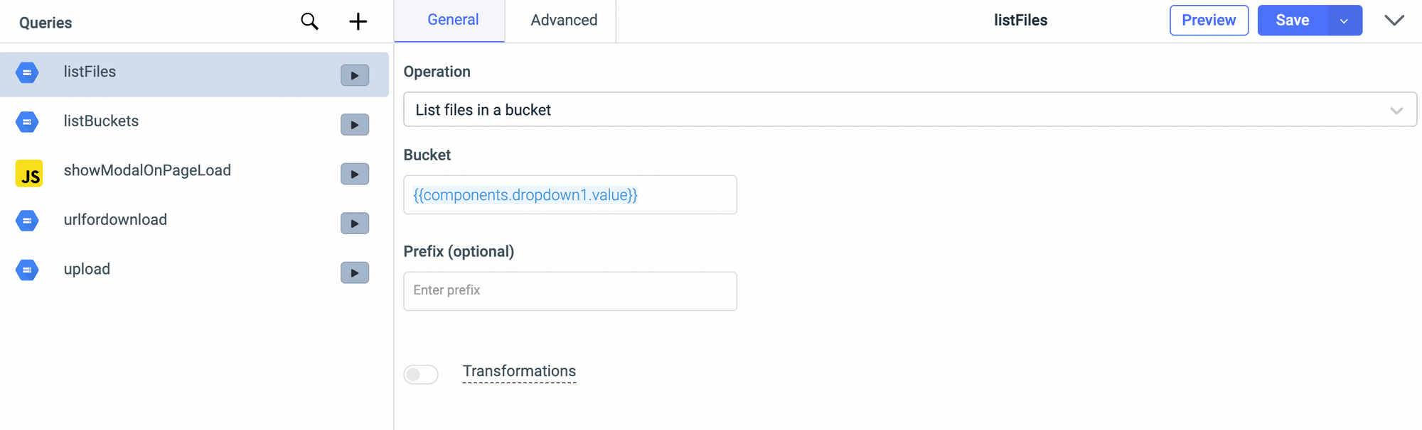 GSC file explorer - List files in a bucket