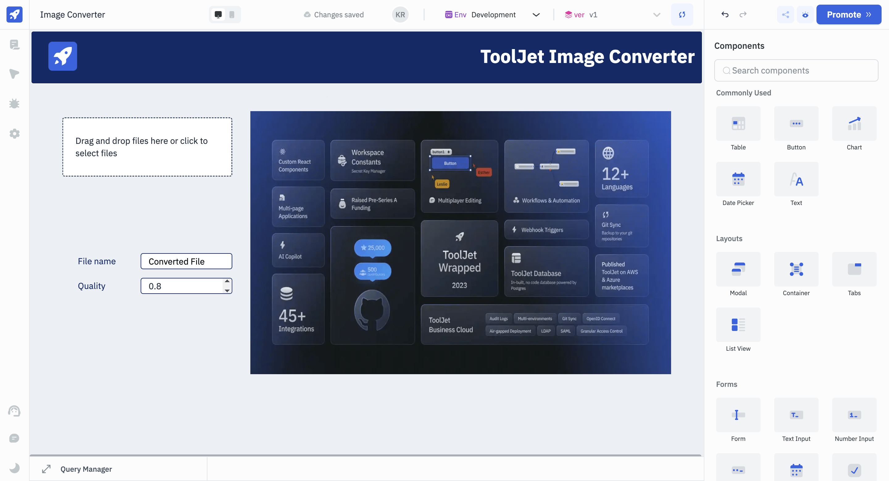 Step 2.5 - Add Text Input and Number Input Fields For File Name and Quality