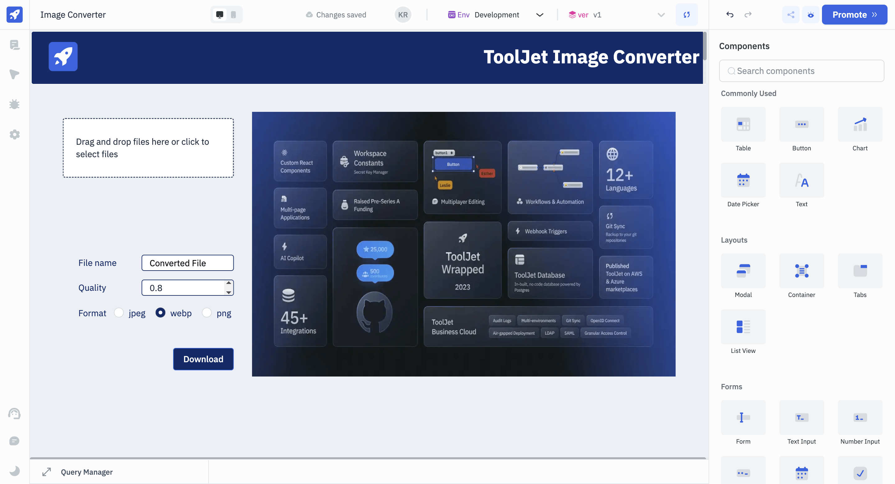 Step Three - Create the Settings and Download Button