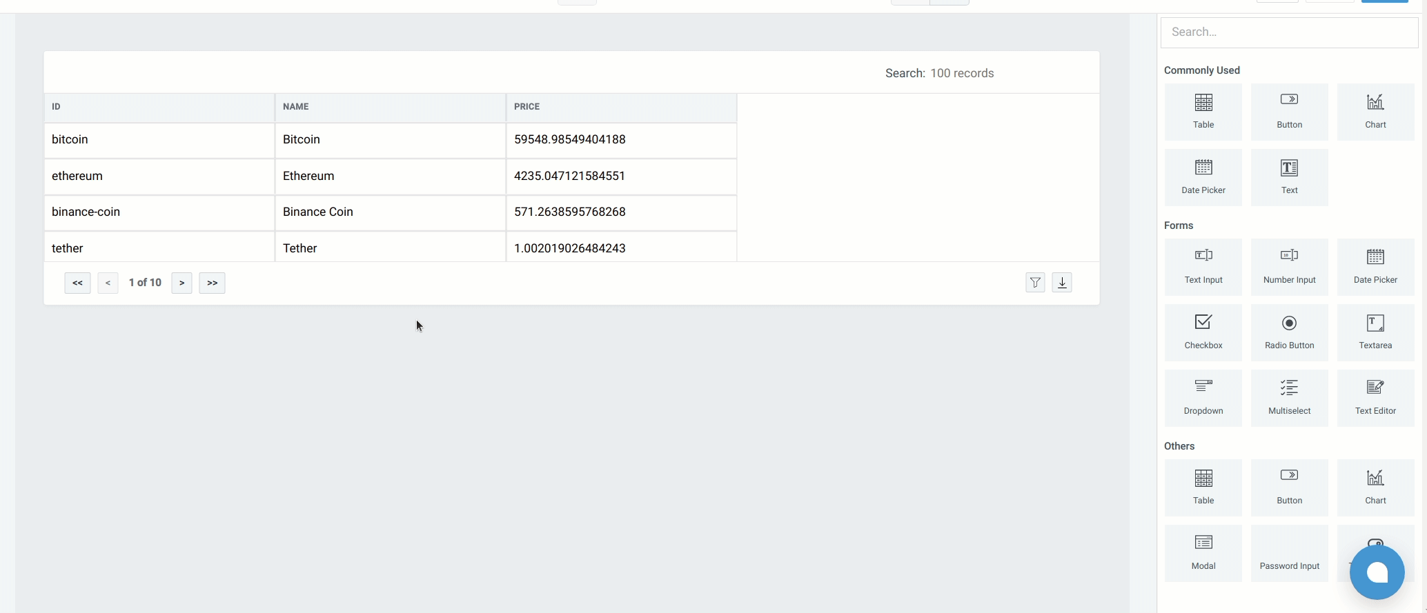 Make sure that the query is run whenever a row is clicked - cryptocurrency dashboard