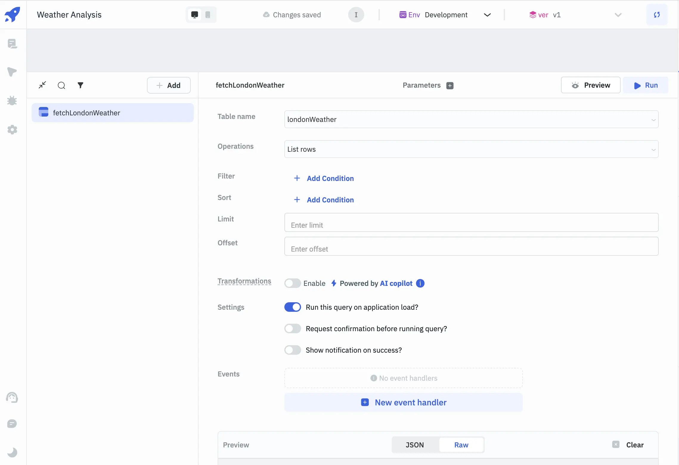 london Weather database