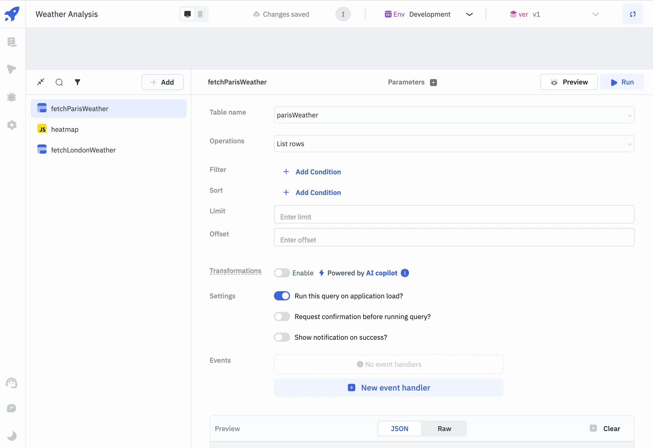 paris Weather database