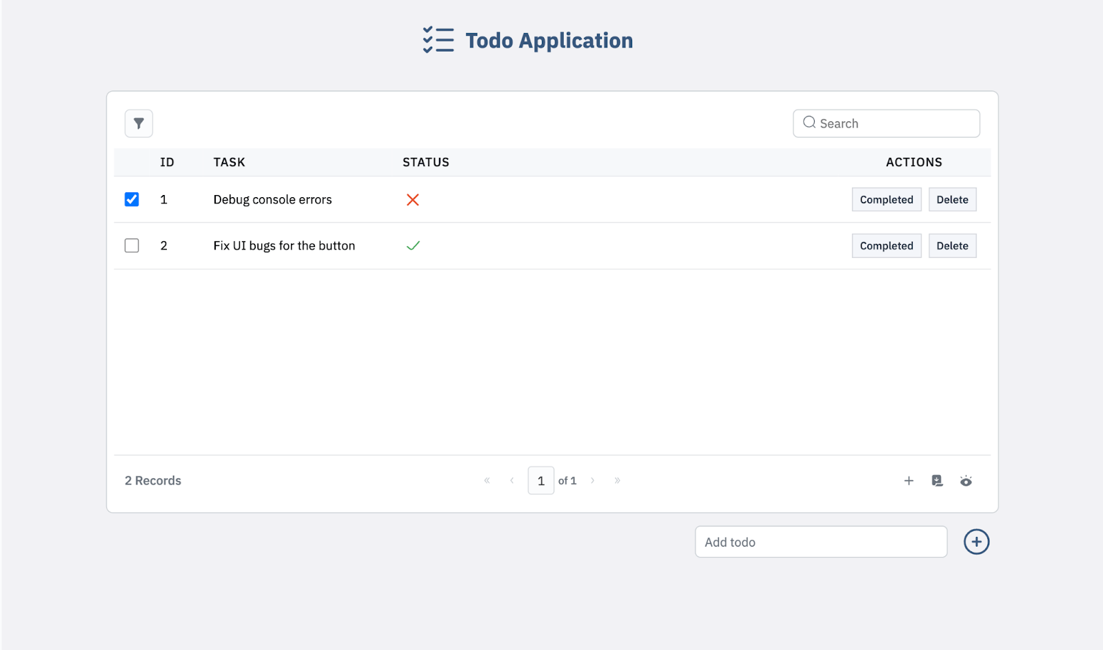 Todo Application - preview