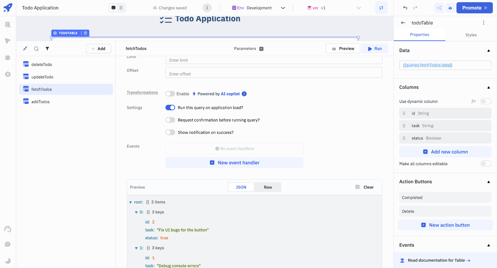 Creating Query to Fetch the Data - Todo Application