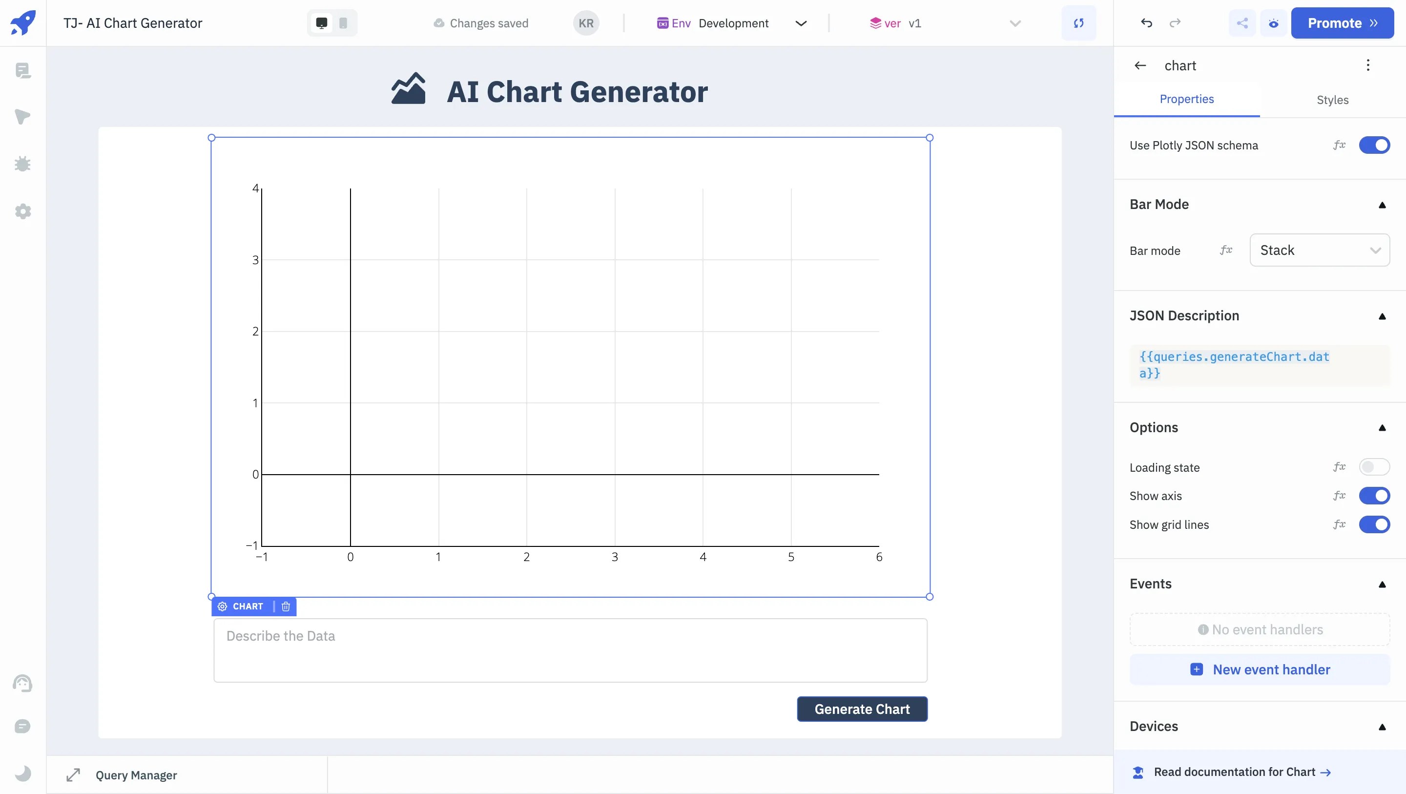 generate Chart query with JSON Description property