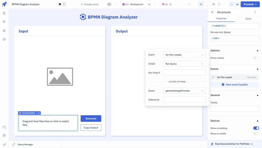 BPMN Diagram - Configuration of the Image Preview