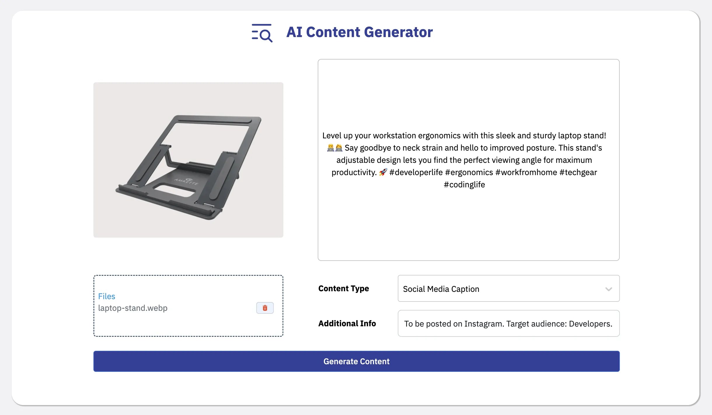 AI Content Generator - Preview