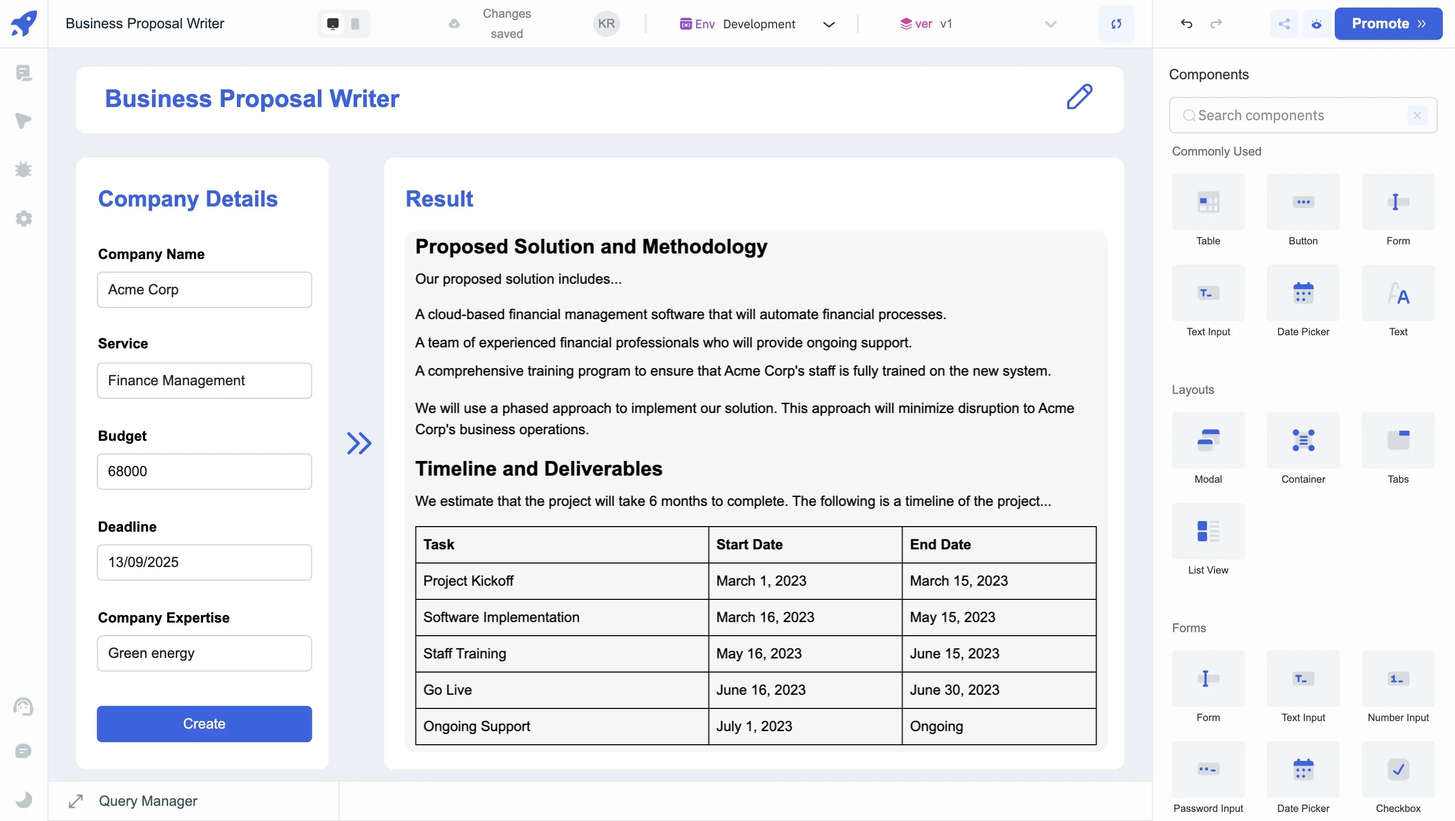 Business Proposal Generator Preview 2