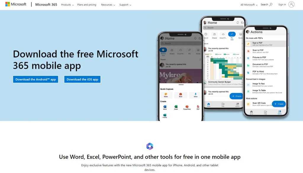 microsoft-office-365-mobile-apps-homepage - enterprise applications