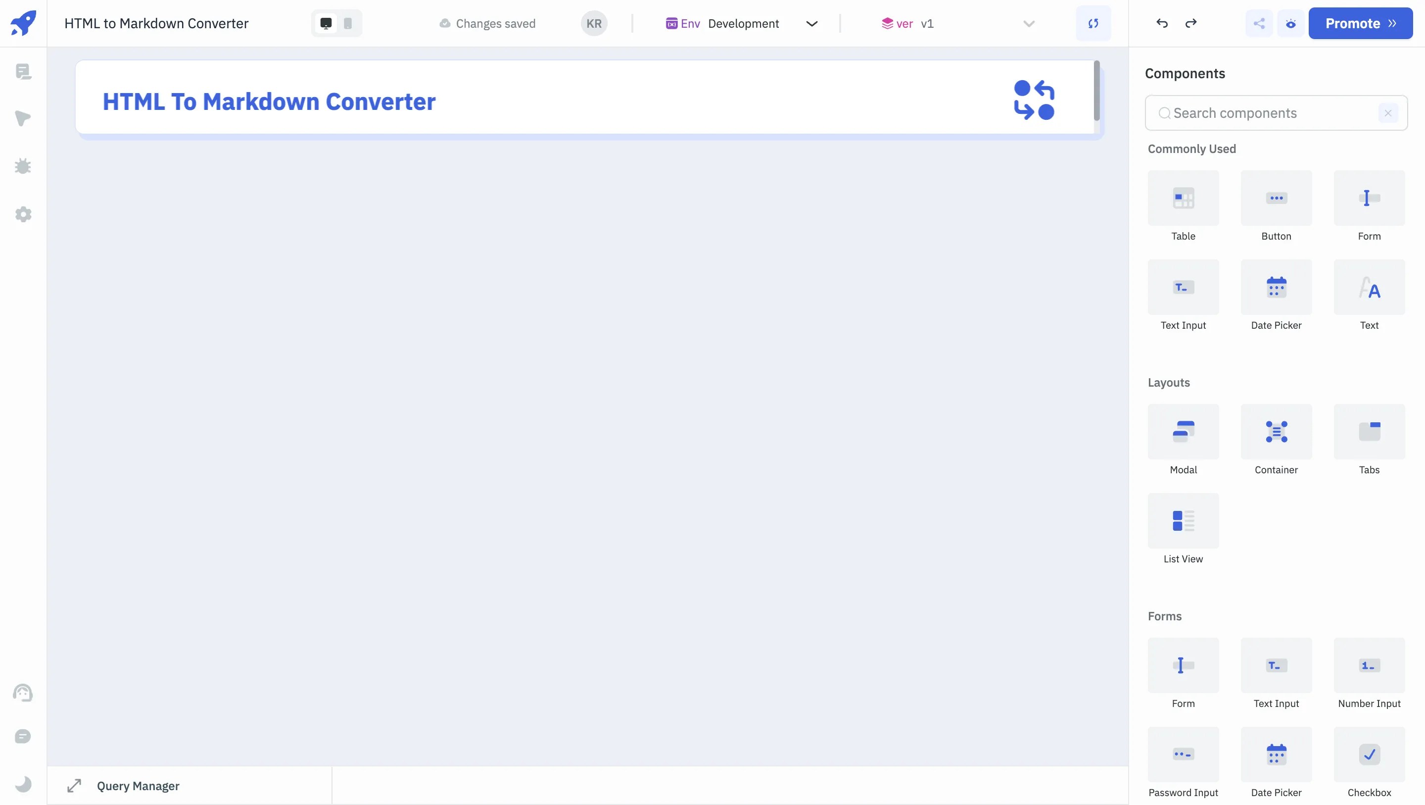 Creating the User Interface - html to markdown