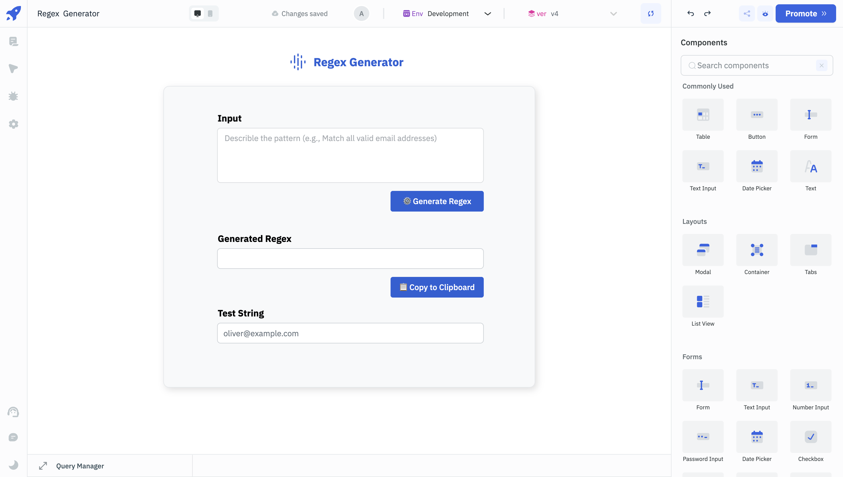 Assembling our UI - regex generator