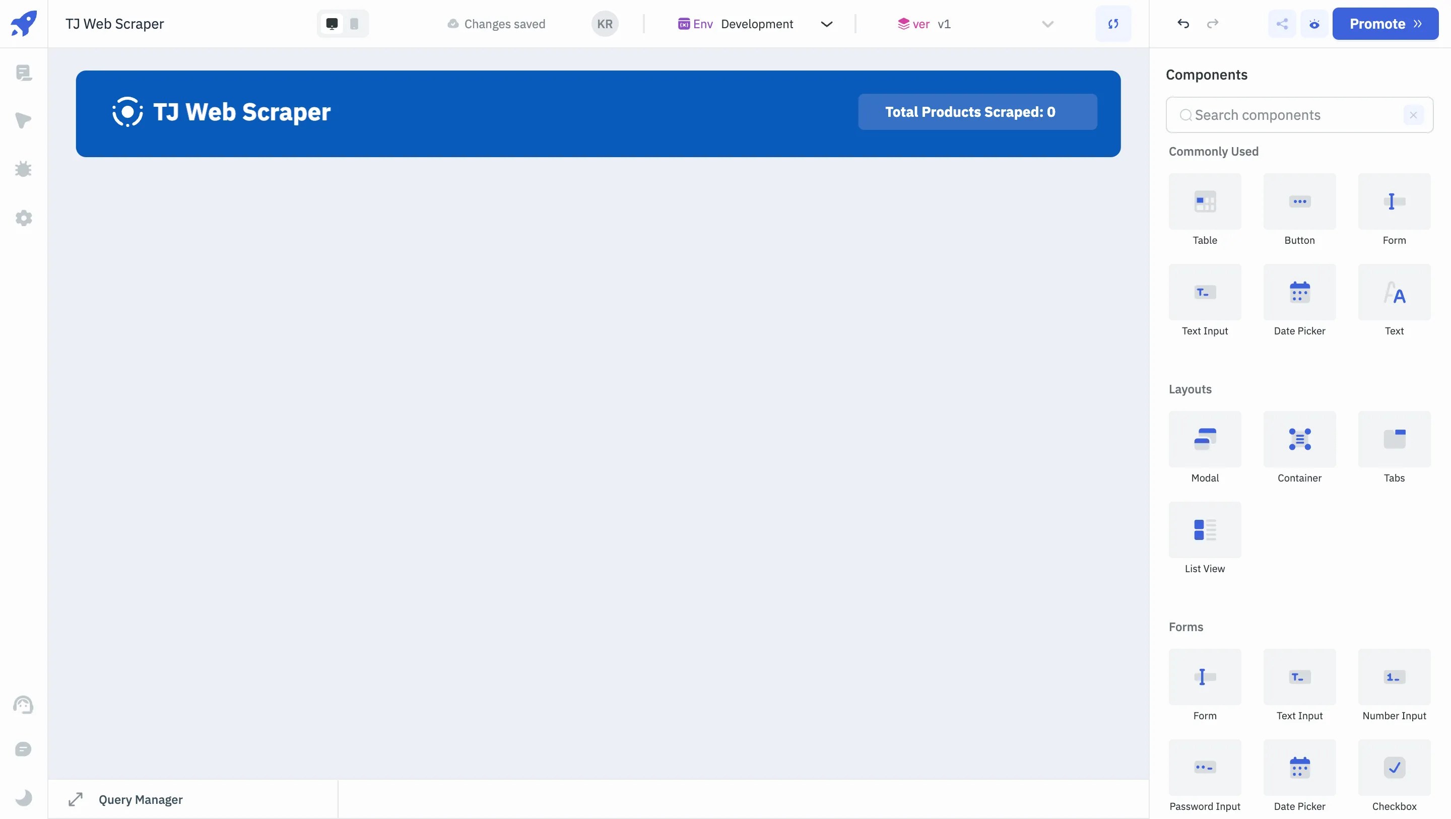 toolJet - Web Scraper 