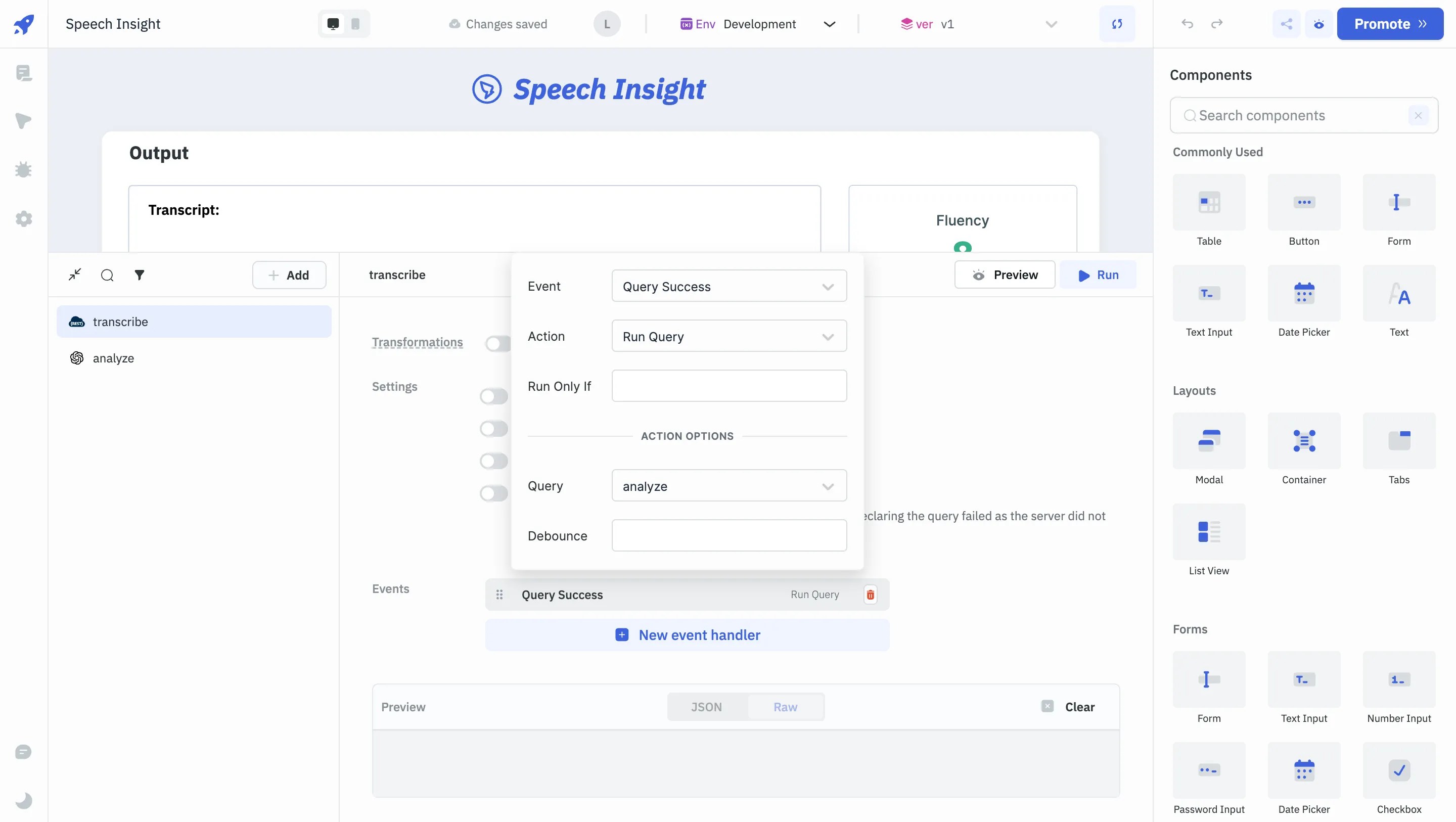 triggering the analyze query - open ai - Audio Transcriber and Analyzer