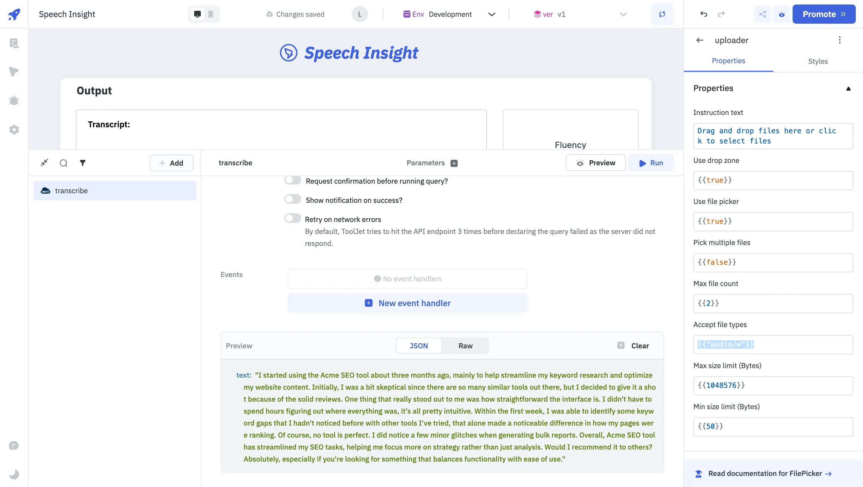 native Open AI integration - Audio Transcriber and Analyzer