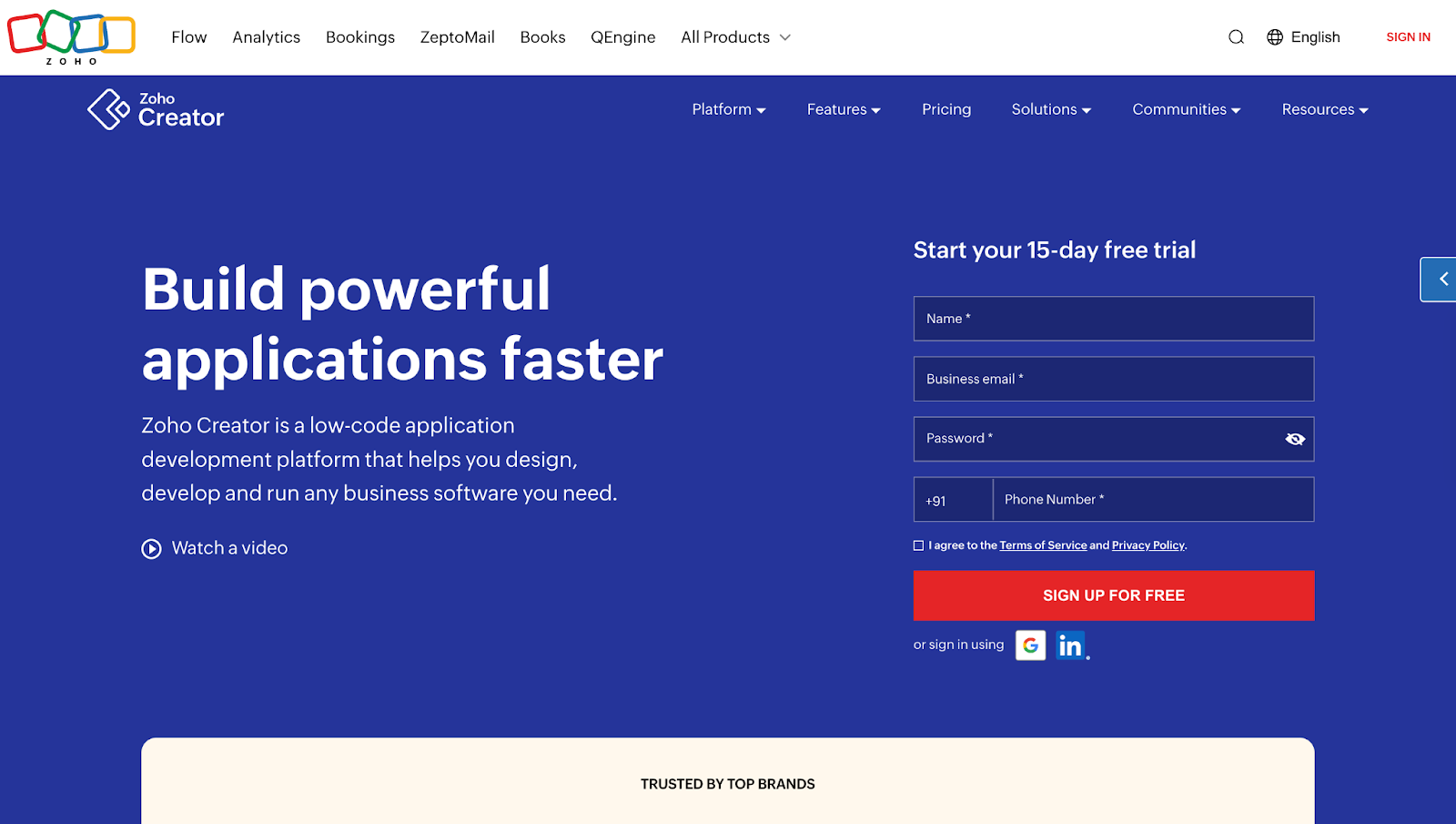 Top Rapid Application Tool - Zoho Creator