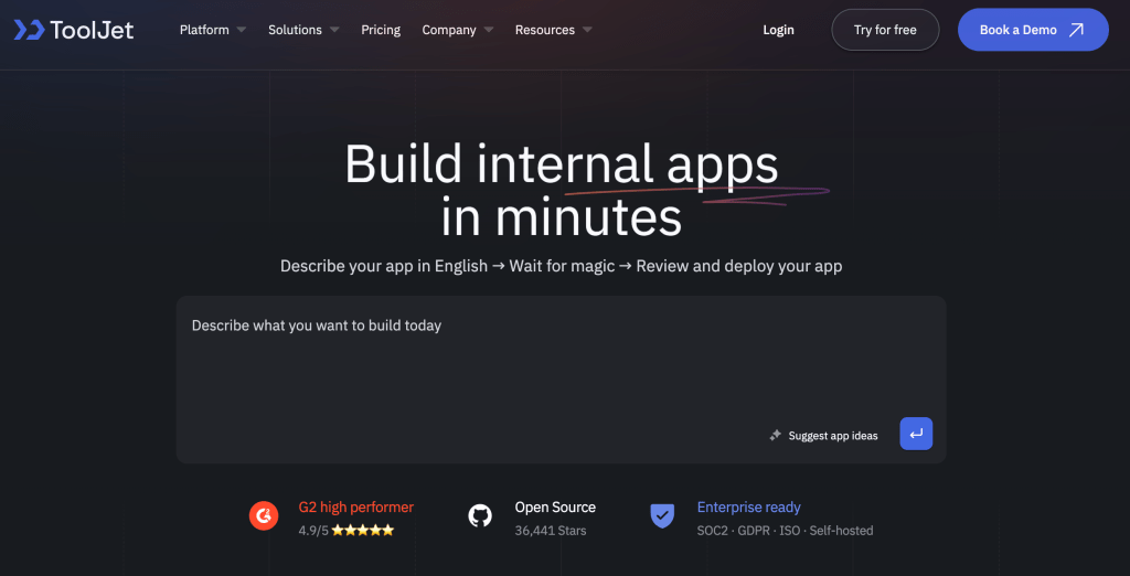 ToolJet- Best workflow automation platform
