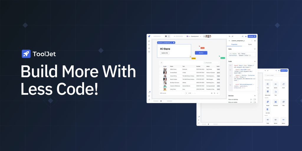 Open source Tools ToolJet - open source business applications