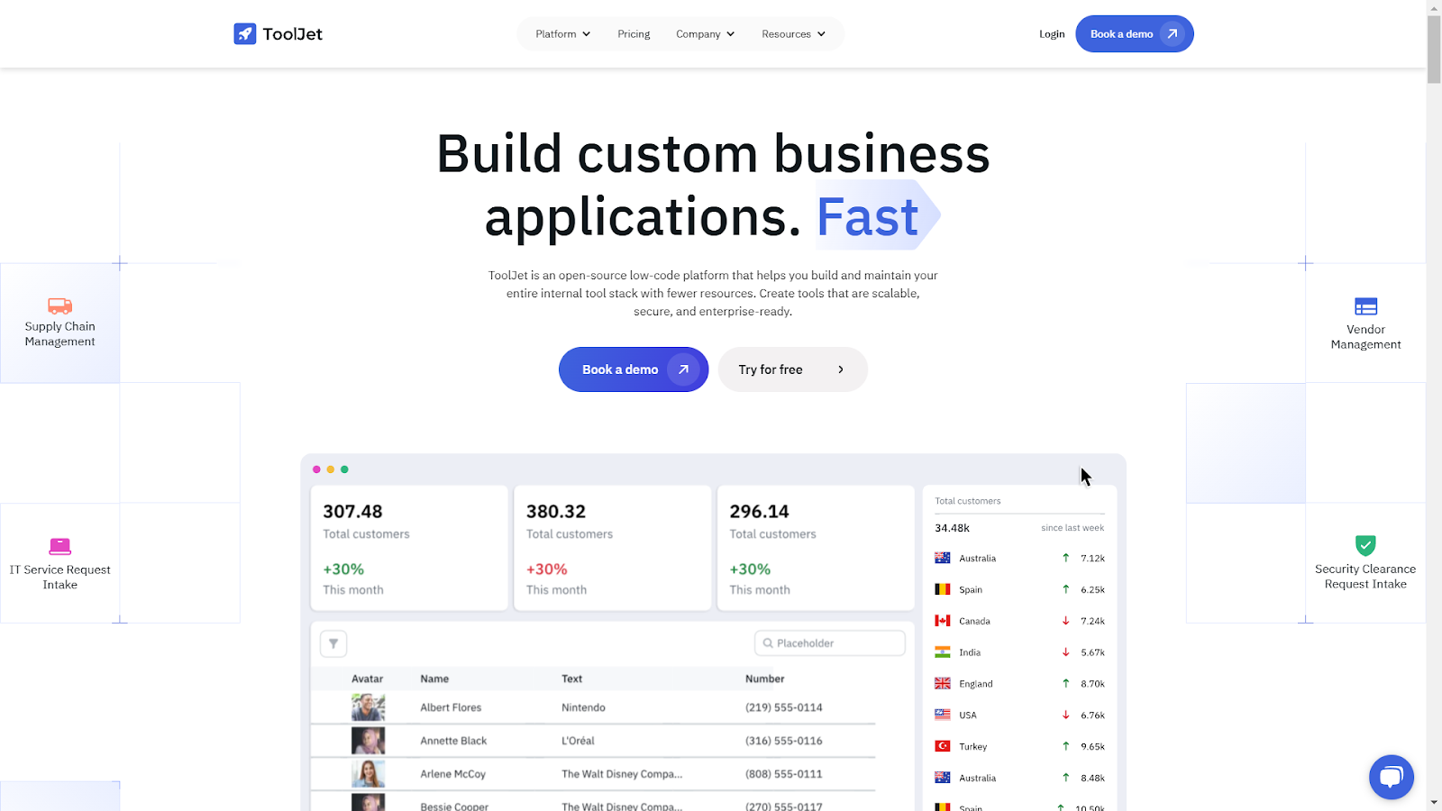 Cloud Development Platform -ToolJet Homepage