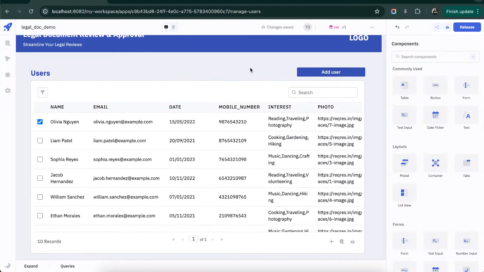 Complete Application Overview - Users Page