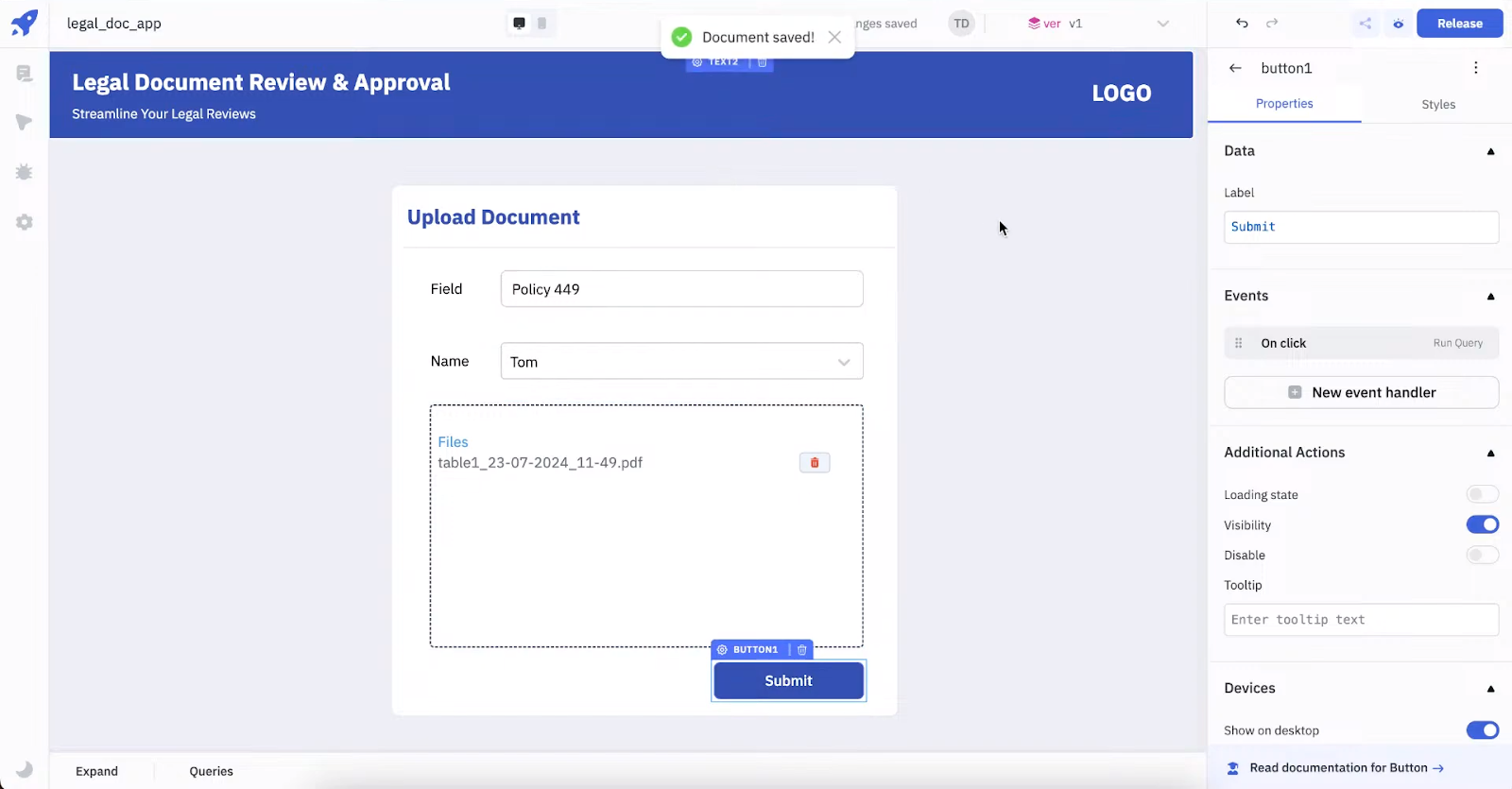 Upload Documents Page