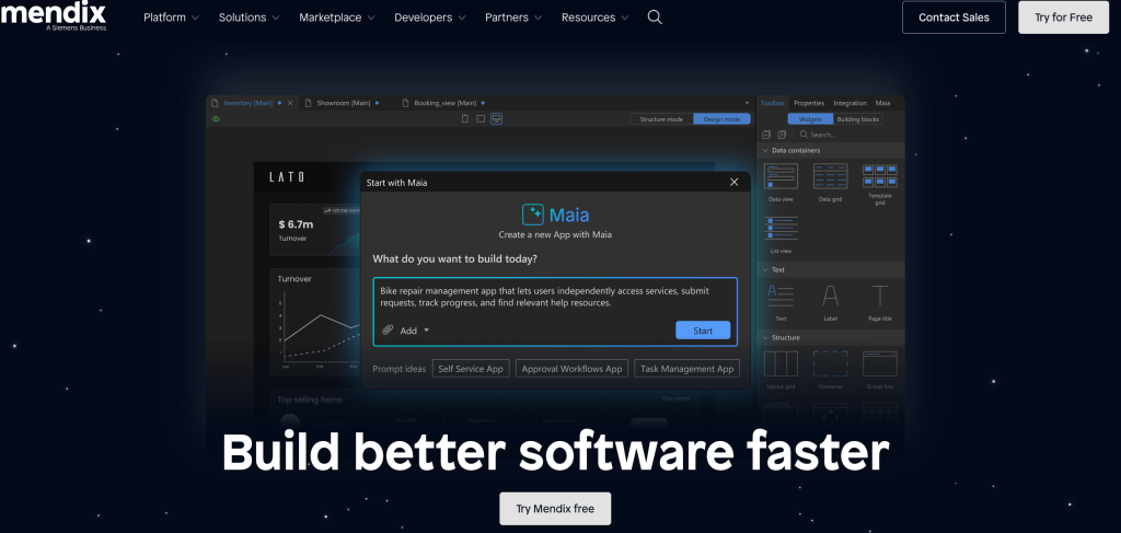 Mendix homepage: Mendox vs ToolJet
