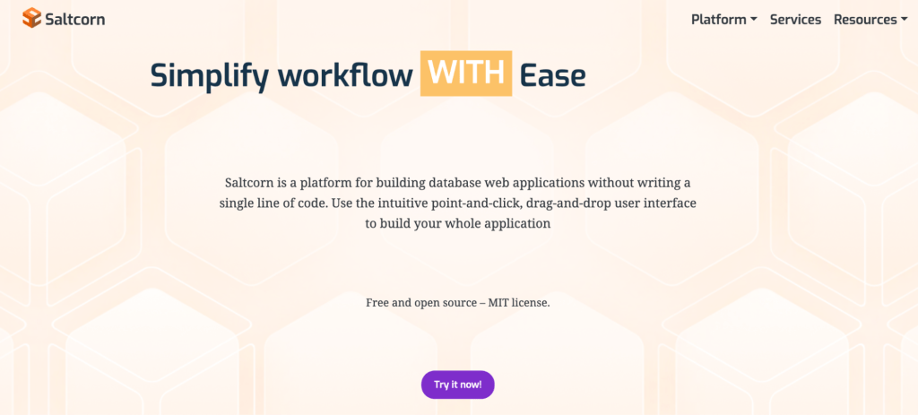 Best open-source low-code platform that enables users to create web applications using a drag-and-drop interface-saltcorn
