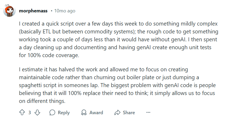 Developers and teams already use GenAI to simplify tasks and focus on higher-impact work.