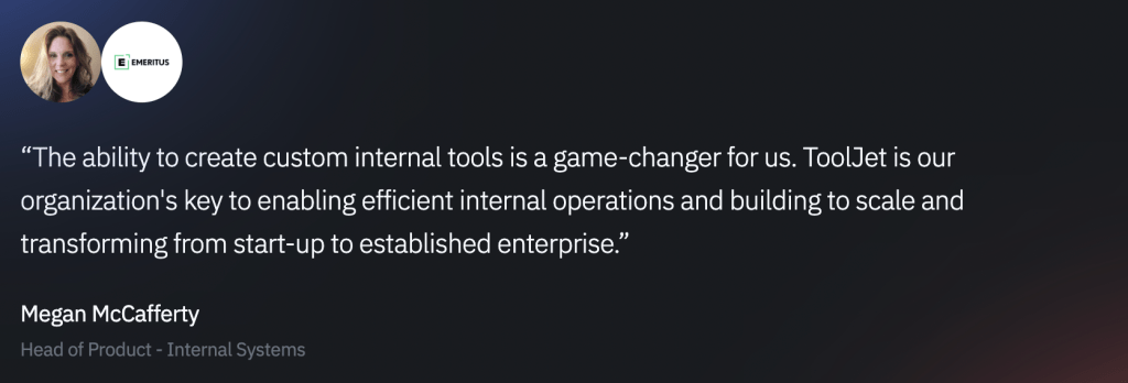 ToolJet success story-Emeritus internal tools building