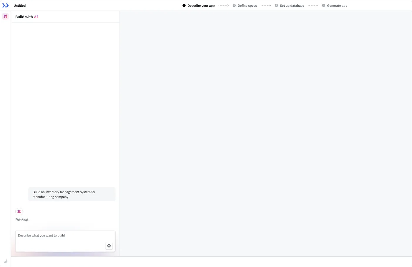 ToolJet's AI first interface