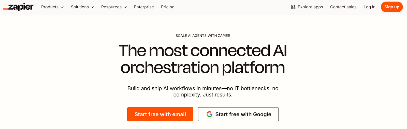 Zapier homepage