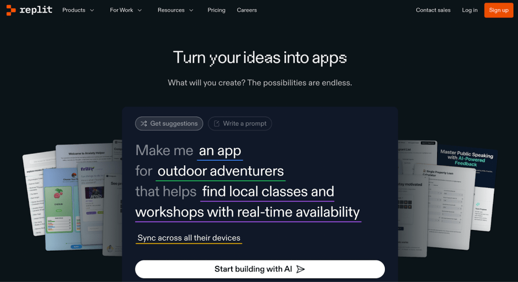 Replit vs Lovable: Home-page Replit