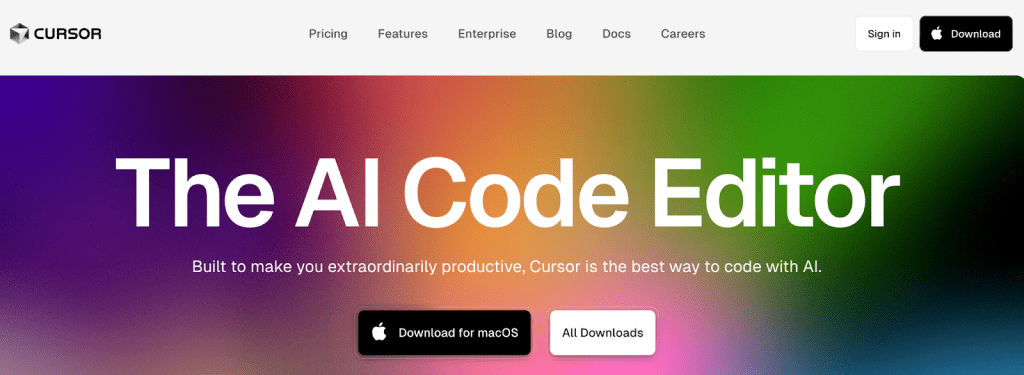 Cursor vs Lovable: Cursor home page