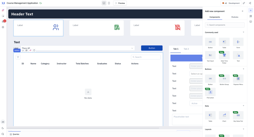 How to Build a Learning Management Dashboard Using ToolJet