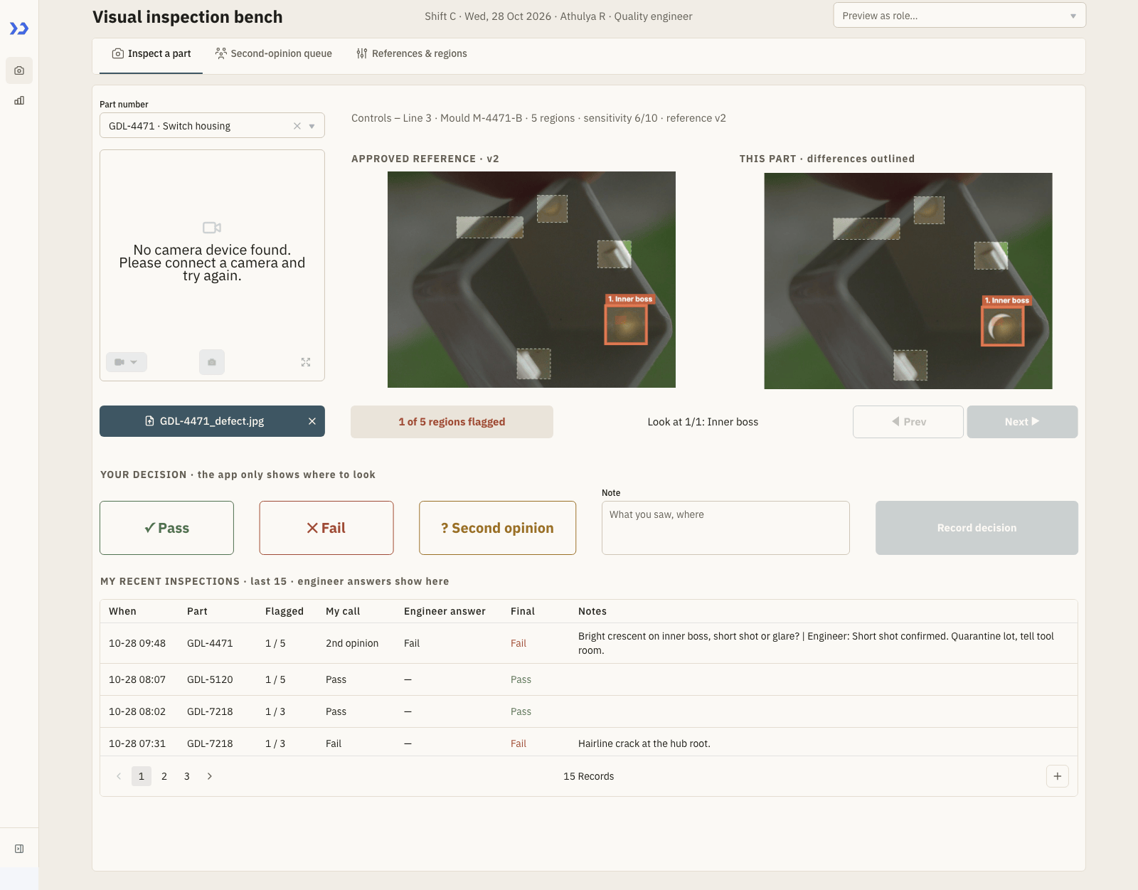 The Inspect page (build a visual quality gate with ToolJet MCP)